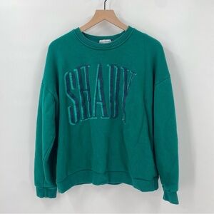 Skullhouse Green SHADY Crewneck Pullover Sweatshirt Medium/Large